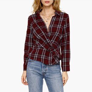Heartloom Marissa Plaid Top – Merlot – Size S – NWT